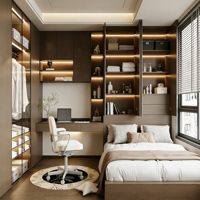 Meuble de rangement polyvalent et moderne en contreplaqué avec tiroirs coulissants intégrés et robinet d'évier pour l'organisation de toute la maison