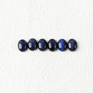 Piedras Preciosas Sueltas de Ojo de Tigre Azul Natural, Talladas a Medida, Ovaladas y Pulimentadas, para Joyería, Corte CNC Directo de Fábrica - Product Image 3