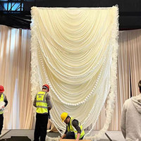 Voile de mariage en tissu polyester extensible double face, style crémeux, style coréen de niche, pour décor de scène et toile de fond de plafond