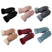 Gants d'hiver chauds en gros pour femmes, élégants, avec pompon en fourrure, poignet fendu, extensibles, thermiques, pour la conduite, pour commande en gros