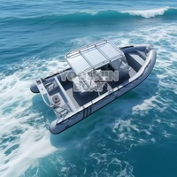 Bateau semi-rigide gonflable RIB 760 à coque en V profonde en aluminium robuste, pour patrouille/garde côtière/SAE, moteur hors-bord 250 CV, pêche, tourisme