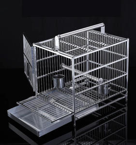 Grande cage à oiseaux pliable carrée en acier inoxydable 304 King Kong pour calopsites et mynas - Luxe, Écologique, Intérieur/Extérieur - Product Image 3
