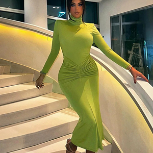 slim fit dress slacks Cook Islands Turtle Long Sleeve Bodycon Dress Stars and Hibiscus - Gre main image 1