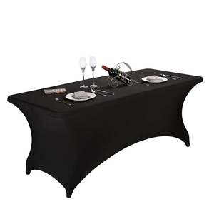 Wholesale Customizable Polyester Fabric Stretch <b>Table</b> Sets Disposable Sizes 4ft <b>6ft</b> 8ft for Weddings - Product Image 1