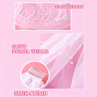 Voile de mariée avec perles brodées, coiffe de mariage pour la future mariée, cadeaux pour enterrement de vie de jeune fille et douche nuptiale, accessoire photo