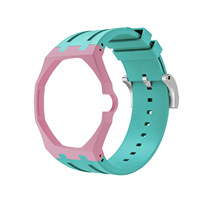 Geeignet für Swatch Royal Pop Co-Branded AP Modell, zweifarbiges Biokeramik- und Silikonarmband