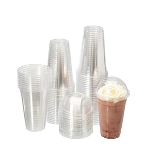 Custom Logo Disposasble 12oz 14oz 16oz 18oz 20oz 24oz Clear Matcha Latte Ice Coffee Takeaway PET <b>Plastic</b> <b>Cups</b> With Lids - Product Image 1