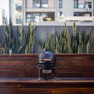 Barbecue au charbon <span class=keywords><strong>de</strong></span> bois en céramique moderne Auplex AU-13, réglable, sans fumée, portable, mini Kamado en acier, 13 pouces, forme œuf - Product Image 5
