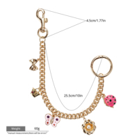 Colgante para Bolso OEM Personalizado con Cadena Metálica Dorada y Colgante Multicolor Esmaltado para Accesorios de Bolsos