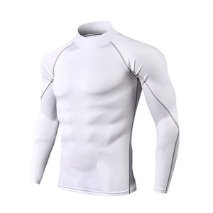 Chemise de compression à manches longues pour hommes, col haut, séchage rapide, approvisionnement en usine - Product Image 5
