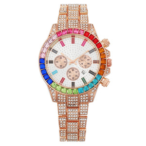<span class=keywords><strong>Orologio</strong></span> da Polso al Quarzo da <span class=keywords><strong>Uomo</strong></span> Hip Hop Iced Out con Diamanti Colorati, di Alta Qualità, all'Ingrosso - Product Image 4