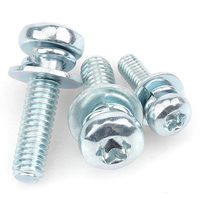 GB2672 Tête Torx ronde Trois vis combinées Zingué Plum Pan Head Flat Spring Washer Machine Bolts Anti-theft Screw
