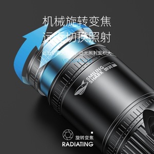 ไฟฉายคาดศีรษะ LED แบบชาร์จได้ Smiling Shark ซูมได้ 10W พกพาสะดวก ใช้กลางคืนสำหรับกิจกรรมกลางแจ้ง - Product Image 1