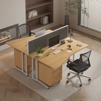 Vente en gros de bureaux modernes 4 places poste de travail table et chaises ensemble de meubles élégants pour le personnel