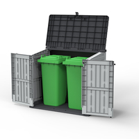 AJUNION 880L Plastique Étanche Abri de Stockage Extérieur Outils de Jardin Boîte de Pont en Résine pour Poubelles Accessoires de Jardin