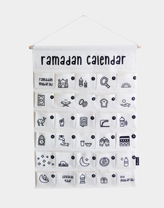 <span class=keywords><strong>Calendrier</strong></span> de l'Avent en tissu personnalisé pour enfants, grand format, pour l'Aïd Moubarak, réutilisable, 30 pochettes, à remplir avec une tige de montage - Product Image 3
