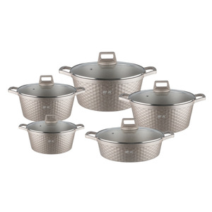 <span class=keywords><strong>Set</strong></span> di 10 <span class=keywords><strong>Pentole</strong></span> Antiaderenti in Alluminio con Coperchi in Vetro, Design Moderno e Semplice, Base Multistrato, Essenziali per la Cucina di Casa - Product Image 5