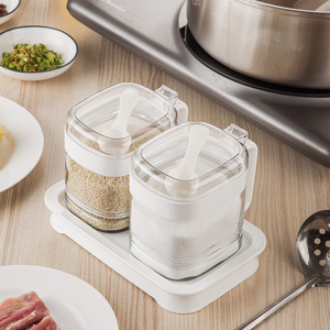 <span class=keywords><strong>METKA</strong></span> Ustensiles de cuisine en verre 500ml Écologiques, compatibles lave-vaisselle, four et micro-ondes, transparents, pour sel, épices et herbes - Product Image 4