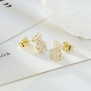 Moda Vintage da donna Set di gioielli in rame placcato oro 18K luce di lusso orecchini collana di perle per regali all'ingrosso - Product Image 2