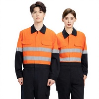 Combinaison de travail pour homme 100% coton printemps/automne, sur mesure, jaune/orange fluorescent avec lettrage, pour l'exploitation minière souterraine du charbon