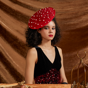 Vente chaude coloré Kentucky Derby Fascinator chapeau perle Sinamay église chapeau thé fête chapeau formel pour les femmes danse décoration - Product Image 4