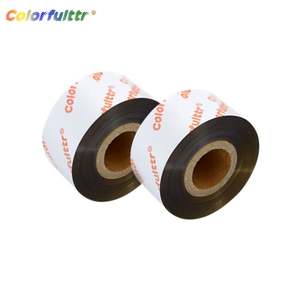 ริบบิ้นถ่ายโอนความร้อนสีทองด้าน/เงา กว้าง 30 มม. - 110 มม. ยาว 70 - 300 ม. ชนิดเรซิ่นสำหรับพิมพ์บนผ้าและป้ายผ้าซาติน - Product Image 1