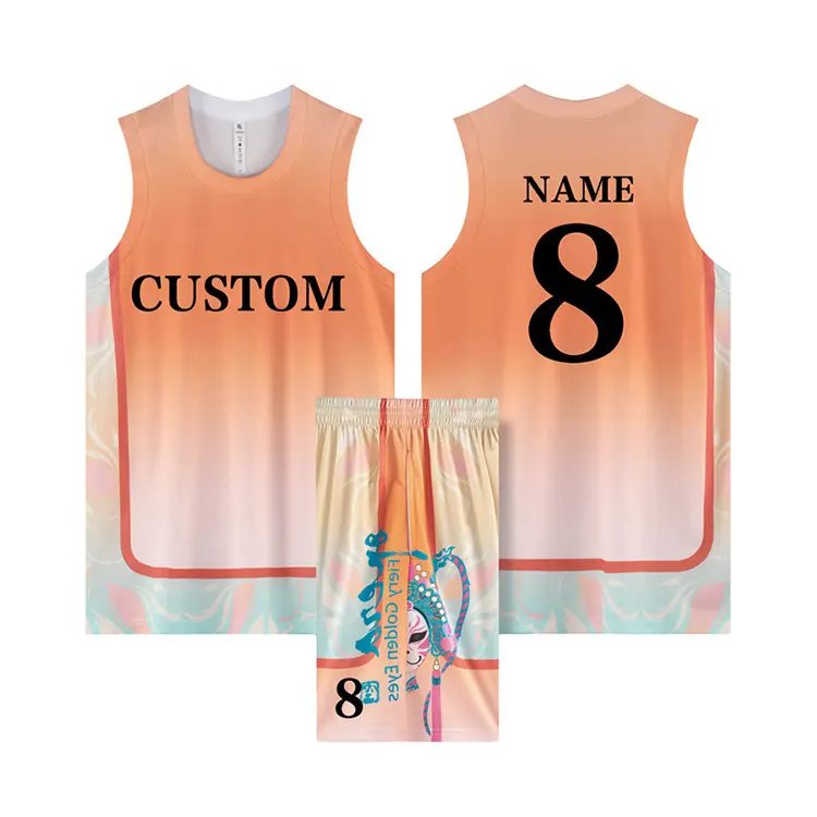 Multi-size customized team sports basketball jerseys vest uniform set