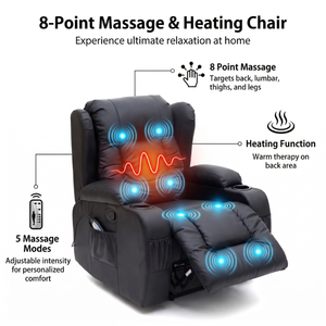 Canapé inclinable électrique de luxe moderne en <span class=keywords><strong>cuir</strong></span>, <span class=keywords><strong>fauteuil</strong></span> de massage pivotant et <span class=keywords><strong>releveur</strong></span> avec coussin épaissi pour salon - Product Image 2