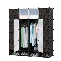 Armario multiusos de plástico moderno, muebles de dormitorio plegables con capa de zapatos para uso en sala de estar y dormitorio
