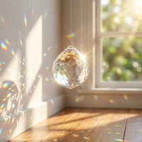 Pendentif de lustre en cristal facetté K9 de qualité supérieure avec éclat arc-en-ciel brillant pour la décoration intérieure moderne et attrape-soleil