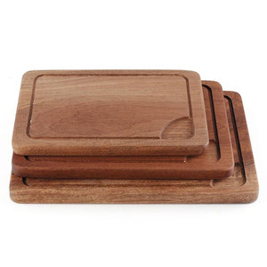 Set <span class=keywords><strong>di</strong></span> 3 Taglieri Quadrati in Legno <span class=keywords><strong>di</strong></span> Ebano Naturale Ecologico, Riutilizzabili e Resistenti, Spessore 1,5 cm - Product Image 2