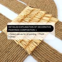 Déco murale jute abstraite géométrique wabi‑sabi haute qualité, art fibre pompons tissé main direct usine sans cadre