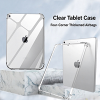 Étui de tablette transparent antichoc pour iPad 10e 11e génération Air Mini Pro 10,5 10,9 pouces, coins surélevés, protection anti-chute en TPU