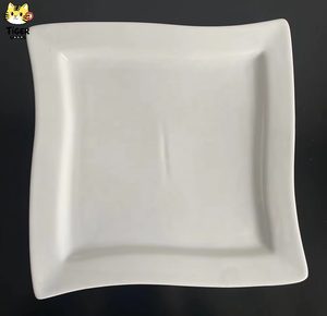 Assiette de table en <span class=keywords><strong>porcelaine</strong></span> de 8 pouces, en stock, faible MOQ, vente en gros, assiette de présentation irrégulière en <span class=keywords><strong>porcelaine</strong></span>, assiette plate prête à l'emploi pour livraison rapide - Product Image 3