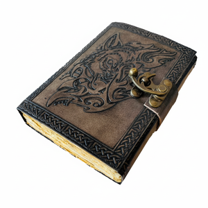 Cuaderno mágico celta, diario de cuero, regalo para mujer, diario de cuero en relieve grande Vintage, diario de viajero, cuaderno de bocetos personalizado - Product Image 1