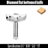 YUFU Fraise à bois à fond diamanté, à une dent, non revêtue, HRC65, pour machine de fraisage et gravure conventionnelle, OEM