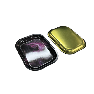 Plateau à herbes en métal avec logo personnalisé, plateau à rouler personnalisé de haute qualité avec couvercle magnétique, plateau en métal - Product Image 3