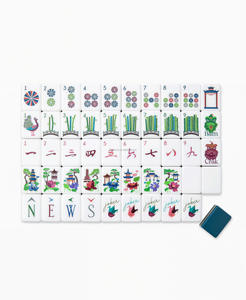 Tuiles de Mahjong américaines personnalisées en acrylique à 4 couches, 160 tuiles en plastique avec motif bleu profond, idées cadeaux de luxe - Product Image 3