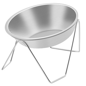 Support surélevé pour gamelle d'animal de compagnie en acier inoxydable pour chats et chiens, forme arrondie GMW 1 - Product Image 5