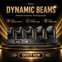 STSLITE-5 projecteurs LED mobiles 80W, 5x80W Mini Moving Beam avec anneau LED auxiliaire RGB, éclairage de scène DMX pour discothèque