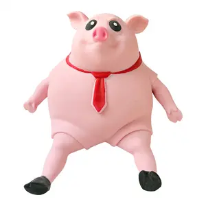 Custom Tpr Squishy Pig Stress Toy Pink Cute Animal Squeeze Toys Descompresión Juguetes