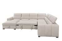 Canapé convertible de luxe moderne en tissu en U de grande taille avec rangement pour salon