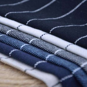 Tessuto <span class=keywords><strong>a</strong></span> <span class=keywords><strong>Righe</strong></span> <span class=keywords><strong>in</strong></span> Misto <span class=keywords><strong>Lino</strong></span> e Cotone Pesante 230gsm, Strutturato, 70% Cotone 30% <span class=keywords><strong>Lino</strong></span>, per Abbigliamento e Vestiti - Product Image 3