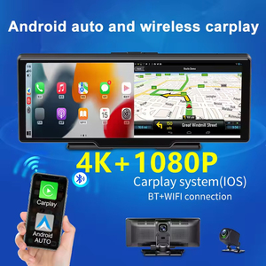 Carplay Auto Visão Noturna Android 10.26 Polegadas Dual Lente Dashcam 4k <span class=keywords><strong>Car</strong></span> DVR Câmera Dash Cam Projeto Navegação Tela Sensível Ao Toque - Product Image 2