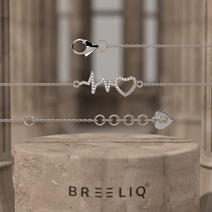 Pulsera de Oro Blanco Sólido de 14K con Diamantes en Forma de Latido de Corazón para Mujer, Cadena Delicada con Eslabones de Pulso y Corazón - Product Image 3