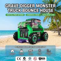 Château gonflable Monster Truck avec toboggan, pour fêtes d'enfants, qualité commerciale, certifié CE EN4960 ASTM F2374 UL, garantie 3 ans