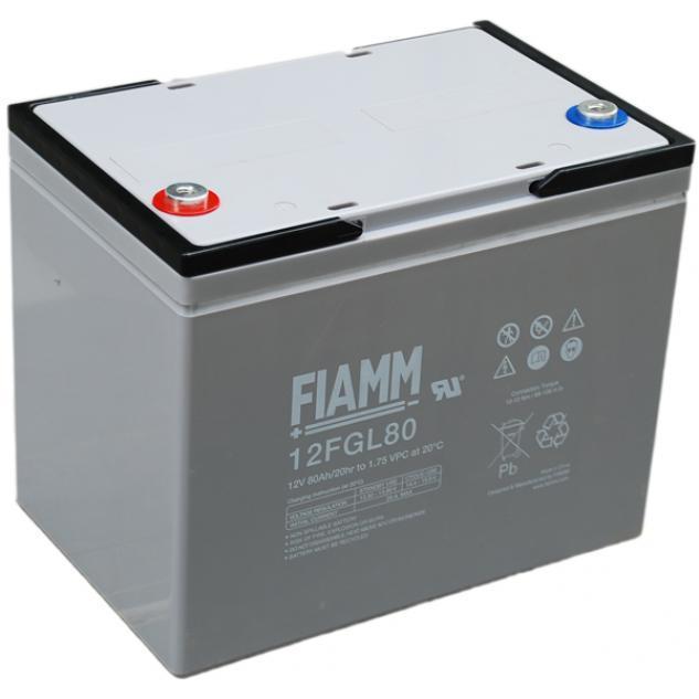 Fiamm FGLG12FGL80 12V 80Ah Deep Cycle Sealed AGM Chargeable Lead Acid Battery Made in Italy for Solar and Backup Use