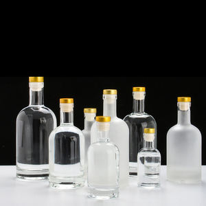 Nieuw Binnen 250Ml 500Ml 700Ml Frosted Heldere Glazen Drankflessen Rond Transparant Met Verzegelde Stop - Product Image 1