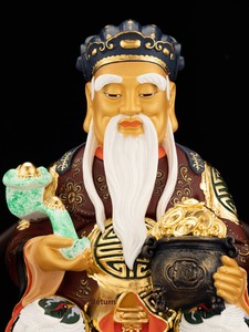 Statue de Fude Zhengshen en cuivre pur de Chine continentale, déesse de la terre assise, décoration de richesse en bronze - Product Image 2
