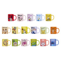 Tasse en céramique à motif de dessin animé, design 9 grilles, Mickey Minnie Stitch, tasse à café en porcelaine, cadeau pour fille, couple, souvenir d'anniversaire